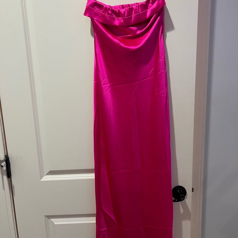 Diamond Supply Co Pink Strapless Gown for Prom